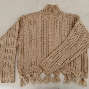 Vintage Emanuel Ungaro Cable Knit Tassel Sweater